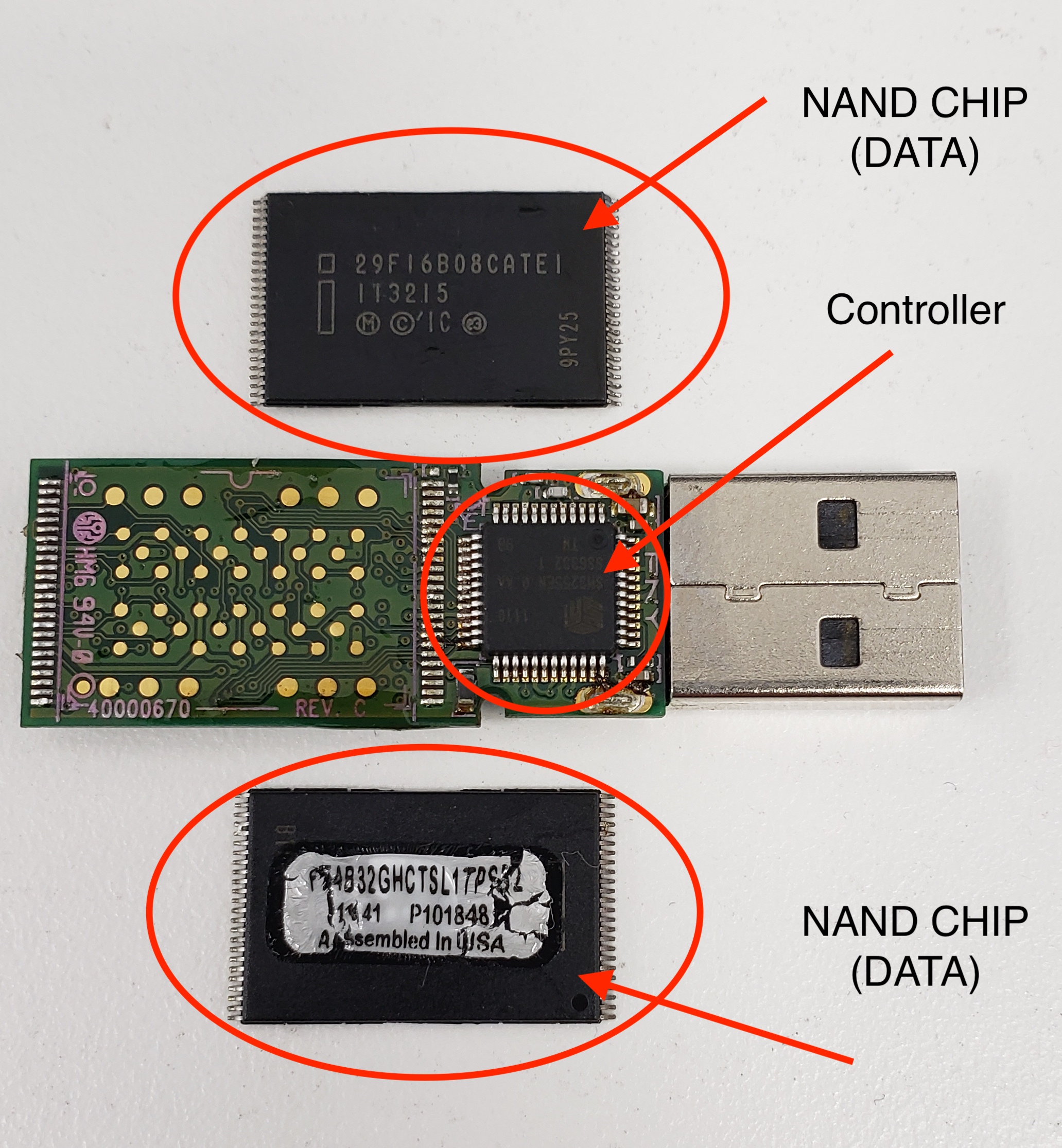 USB Drive Completely Disassembled